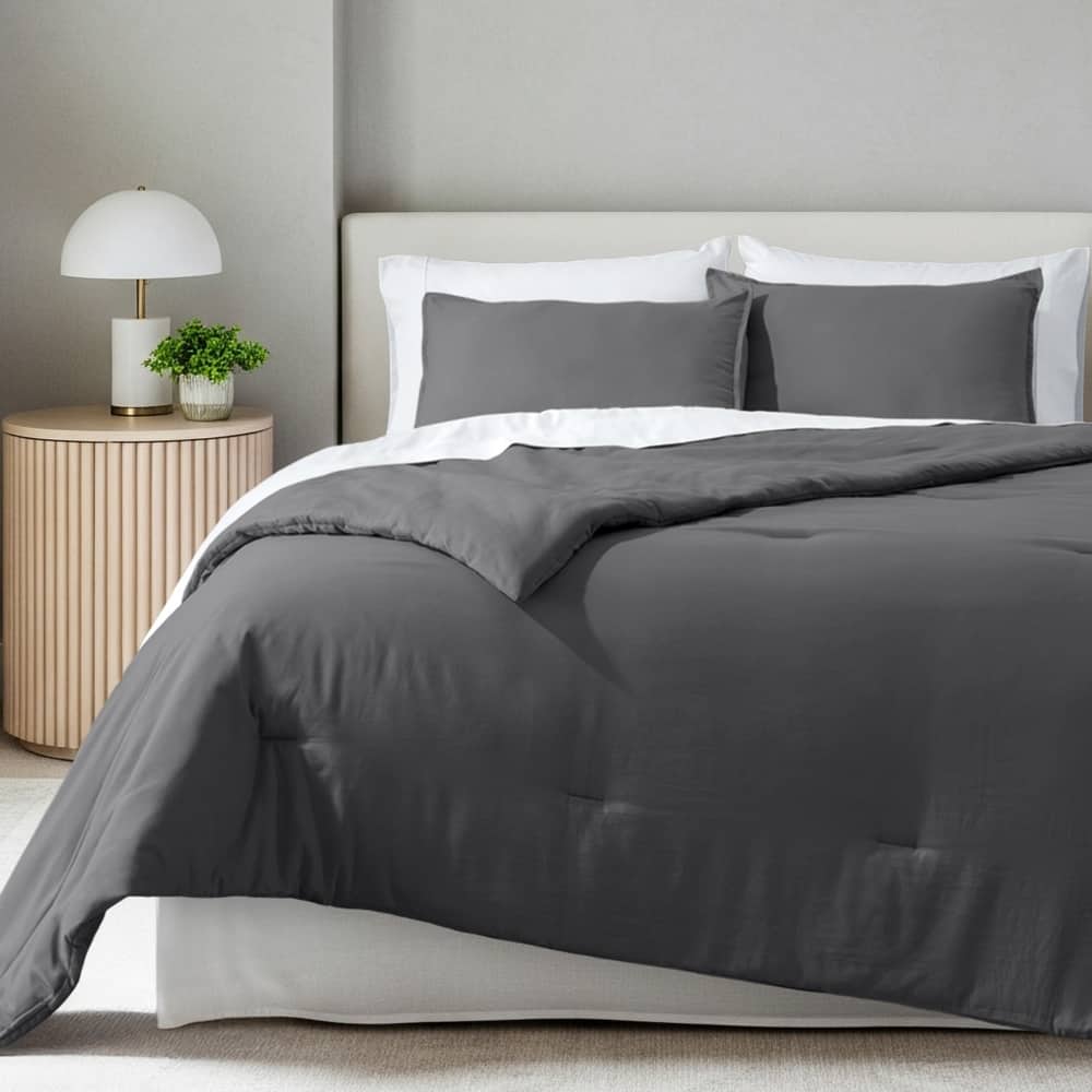 Bare Home Down Alternative Track Stitch Comforter Set