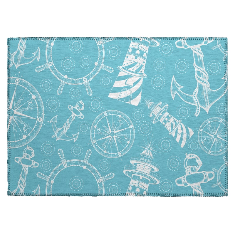 Indoor/Outdoor Harpswell Lighthouse Washable Rug