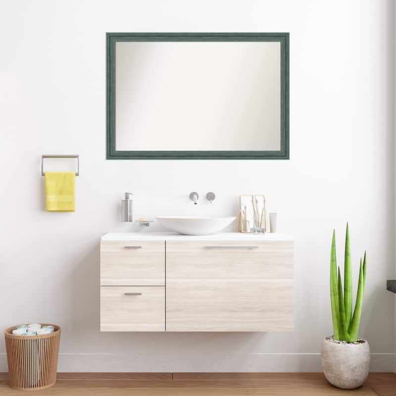 Upcycled Non-Beveled Wood Framed Bathroom Vanity Wall Mirror