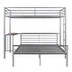 preview thumbnail 7 of 8, Contemporary Twin Over Full Metal Bunk Bed with Integrated Desk, Ladder and Quality Slats for Bedroom, Versatile Use, Silver
