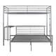 preview thumbnail 7 of 7, Twin Over Full Bunk Bed with Desk, Metal Bed with Ladder, Kid's Bed with Quality Slats for Bedroom, Metallic Silver