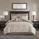 preview thumbnail 42 of 68, Madison Park Dillon 8 Piece Jacquard Comforter Set Tan/Ivory - California King