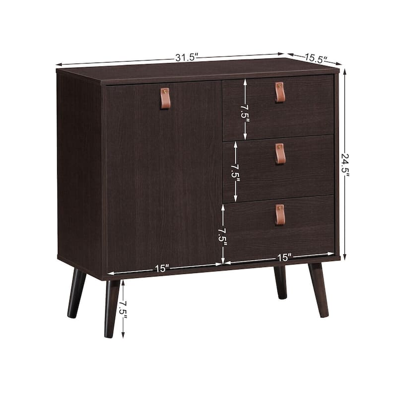 3-drawer Sideboard Storage Display Cabinet