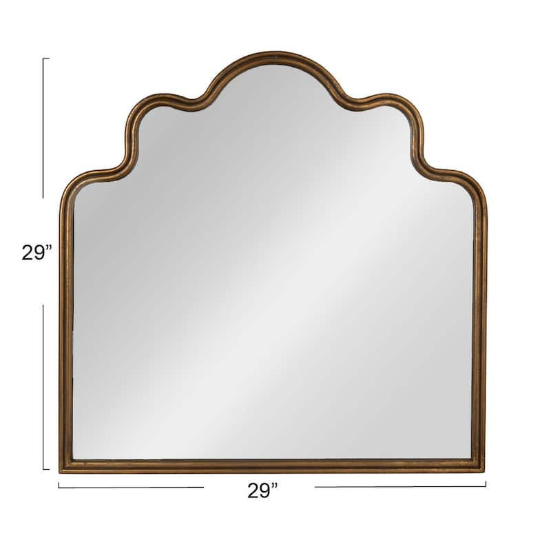 Wavy Scalloped Arched Metal Framed Wall Mirror - 29.1"L x 1.3"W x 29.1"H