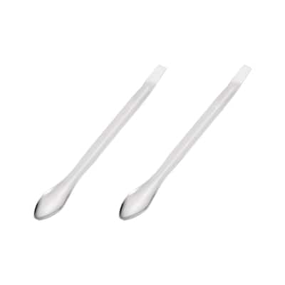 Micro Scoop Stainless Steel Reagent Sample Spoon Lab Spatulas 2Pcs