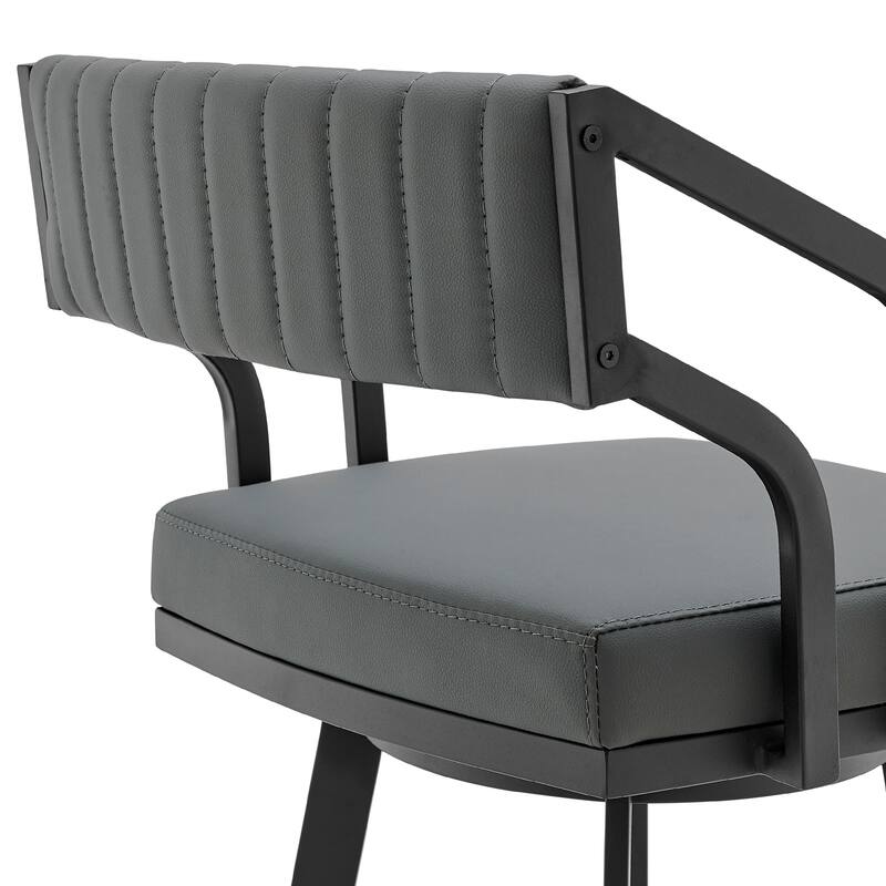 Scranton Faux Leather & Metal Swivel Counter/Bar Stool