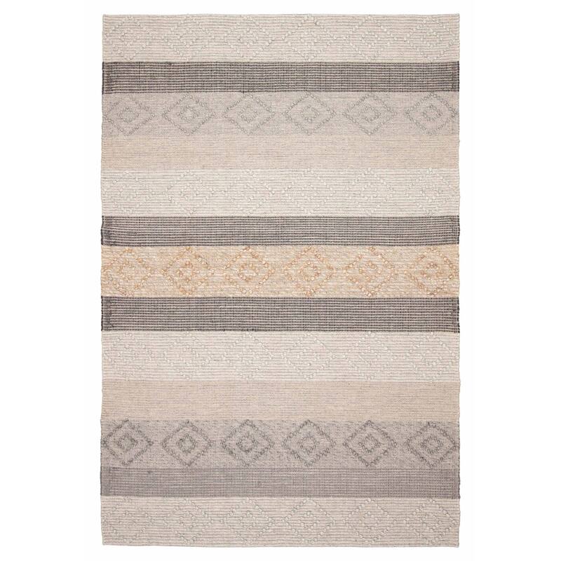 ECARPETGALLERY Braid weave Sienna Grey Wool Rug - 6'2 x 9'0 - Grey - 6'2 x 9'0