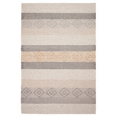 ECARPETGALLERY Braid weave Sienna Grey Wool Rug - 6'2 x 9'0