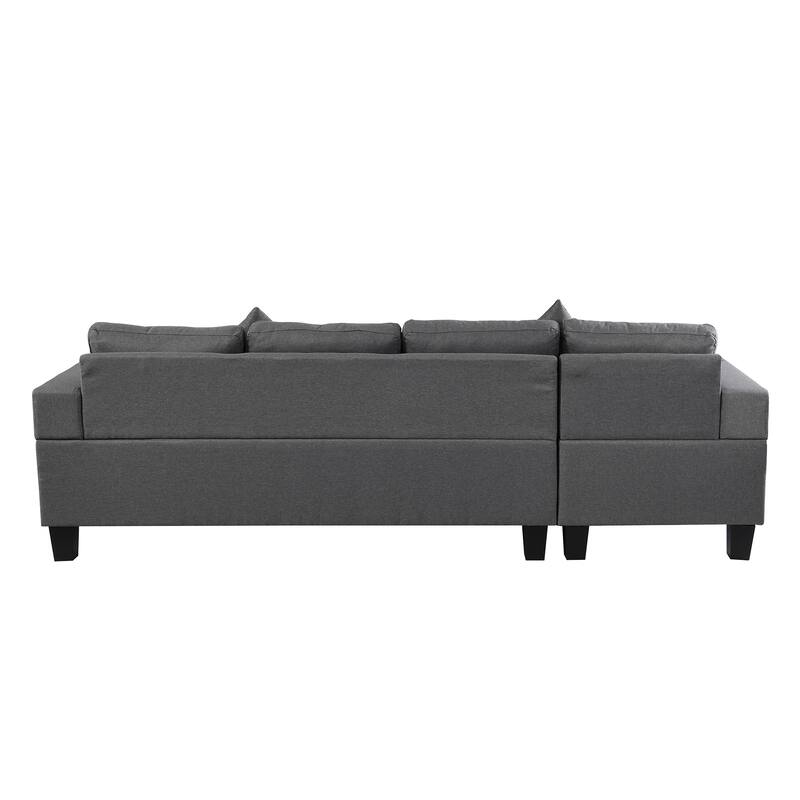 Sectional Sofa Set for Living Room with L Shape Chaise Lounge,cup holder and Left or Right Hand Chaise Modern 4 Seat (FA
