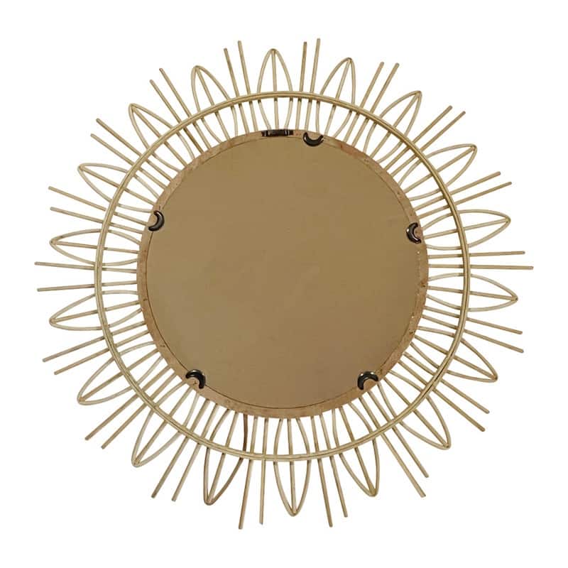Soleil Round Boho Wall Mirror - 31.5"H x 31.5"W x 0.5"D