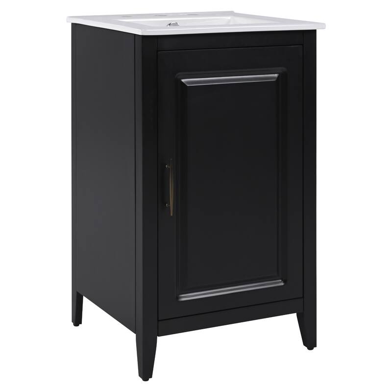 Bathroom Vanity with Sink, Vanity Set with Door Shelf and Soft-Closing Door, Bathroom Cabinet with Functional Drawer