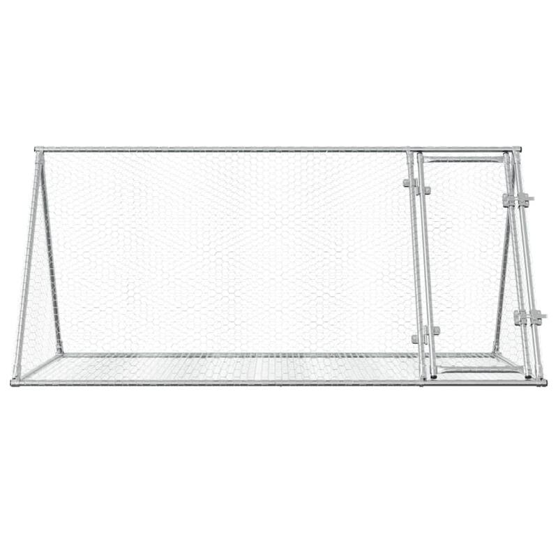 vidaXL Rabbit Hutch Animal Enclosure Bunny House Silver Galvanized Steel