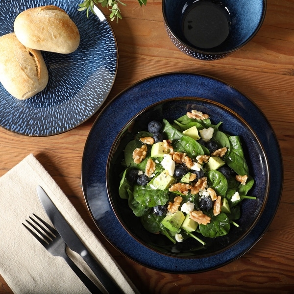 Gibson Elite Matisse 16-Piece Dinnerware Set - Cobalt - Bed Bath