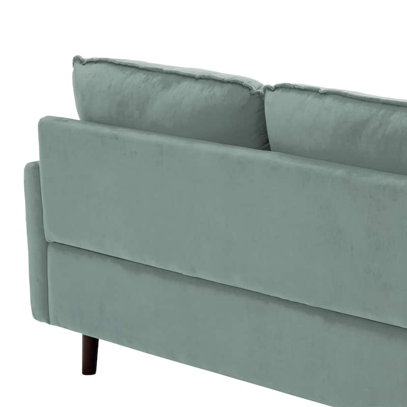 Velvet Loveseat Sofa With Wood Legs