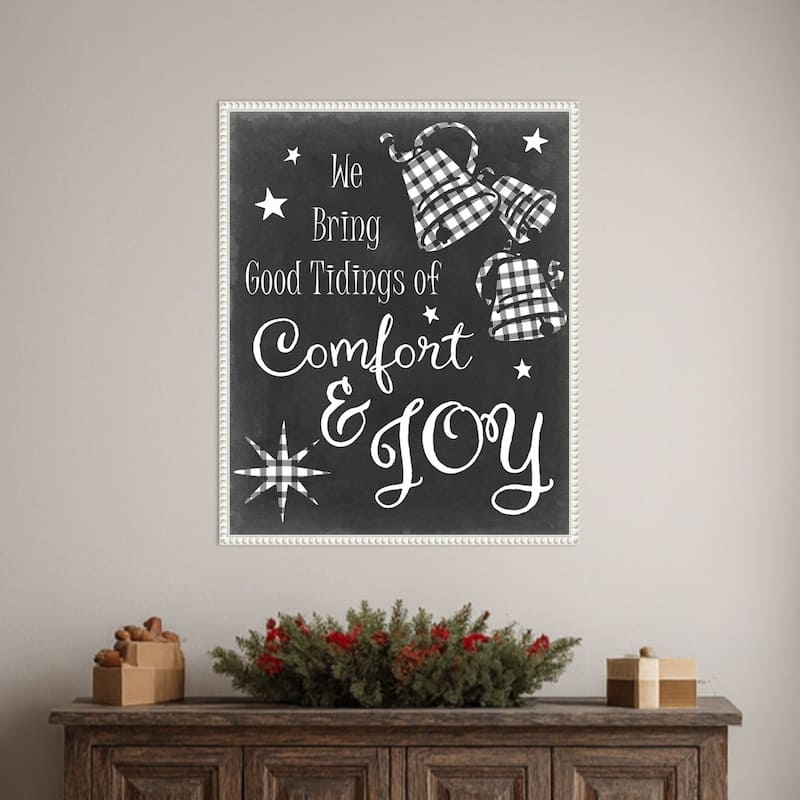 Comfort and Joy by Sharon Chandler (23 x 28 in.), Framed Canvas Wall Art Print - Sylvie Beaded White