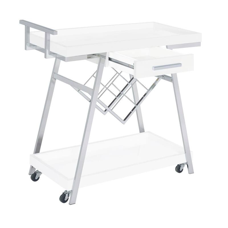 Stremler 2-tier Bar Cart with Storage Drawer