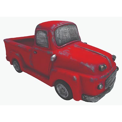 Vintage Truck Outdoor Garden Planter - 22.75" - Red and Gray