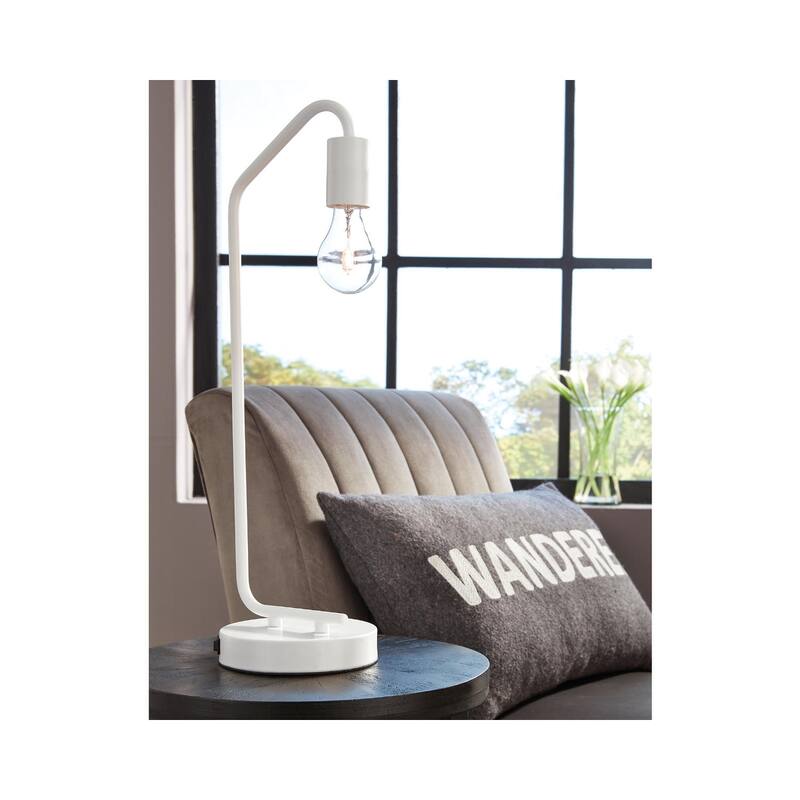 Signature Design by Ashley Covybend Metal Table Lamp - 7"W x 6"D x 21"H - White