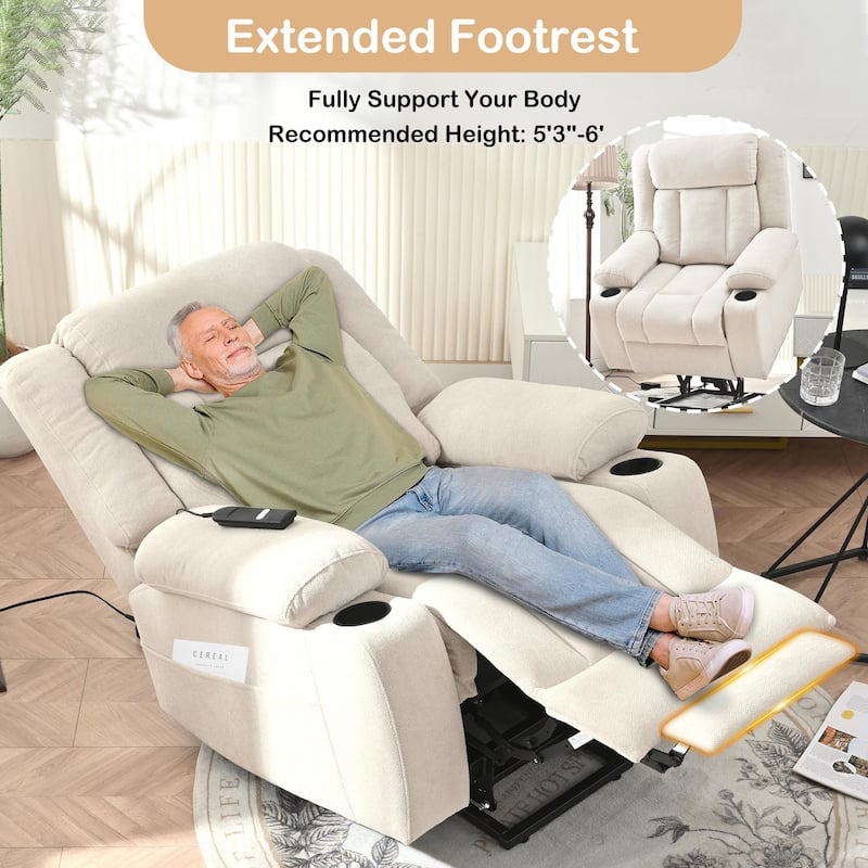 GDFStudio - Power Lift Recliner Chair with Extended Footrest