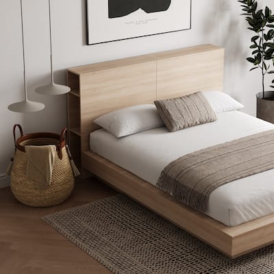 Marconi Platform Bed with Storage Headboard