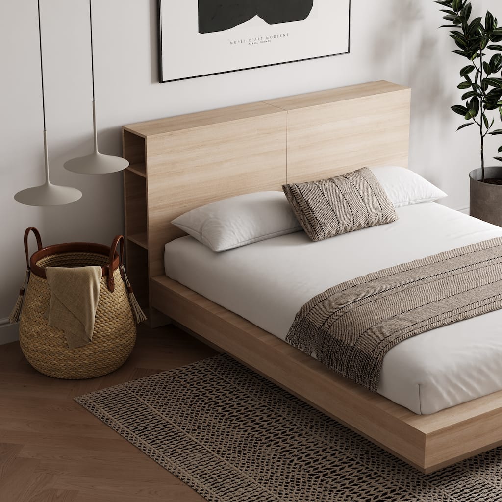 Marconi Platform Bed with Storage Headboard