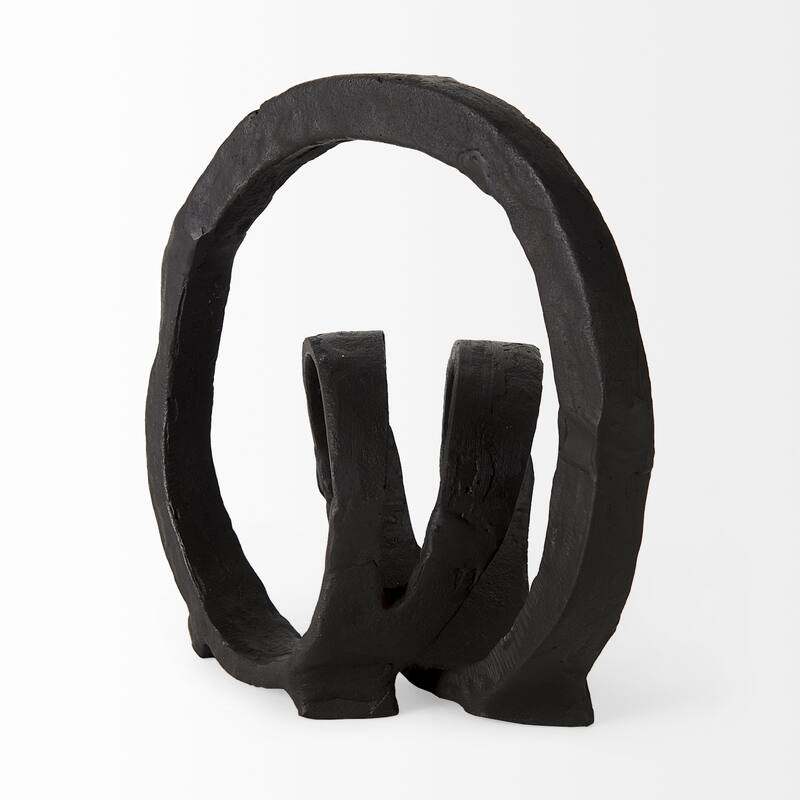 Stanislaw II Black Metal Infinite Ribbon Sculpture - 8.3"W x 4.7"D x 8.3"H