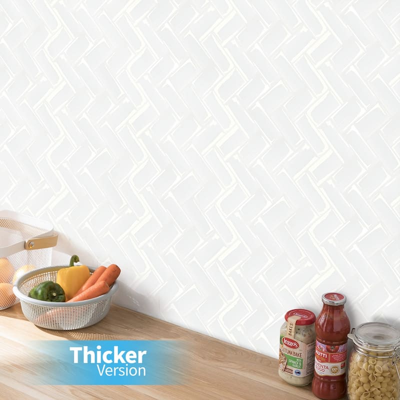 Art3d thicker herringbone peel and stick backsplash tiles