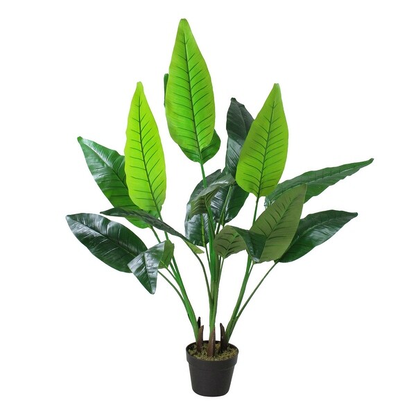 51" Artificial Green Traveller's Tree with Black Pot - N/A