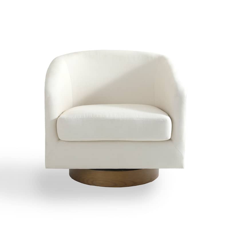 2 Set Modern Wide Round Swivel Accent Barrel Chairs