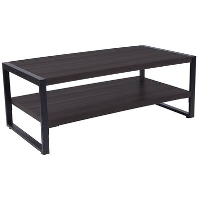 Glass Coffee Table with Shelves and Stainless Steel Frame - Home Furniture