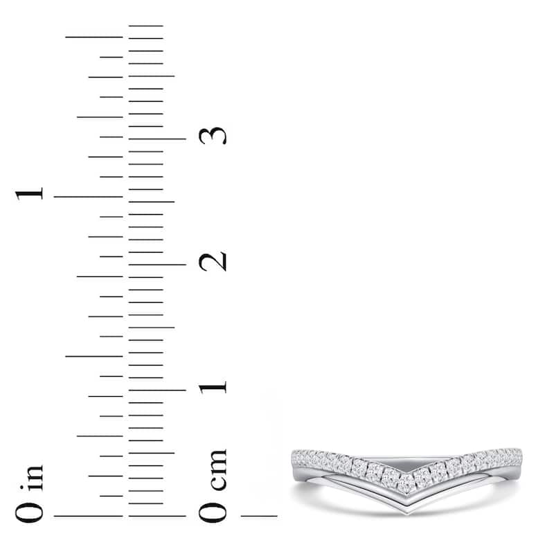 1/6ct TDW Diamond Contour Wedding Band in 10K Gold for Women
