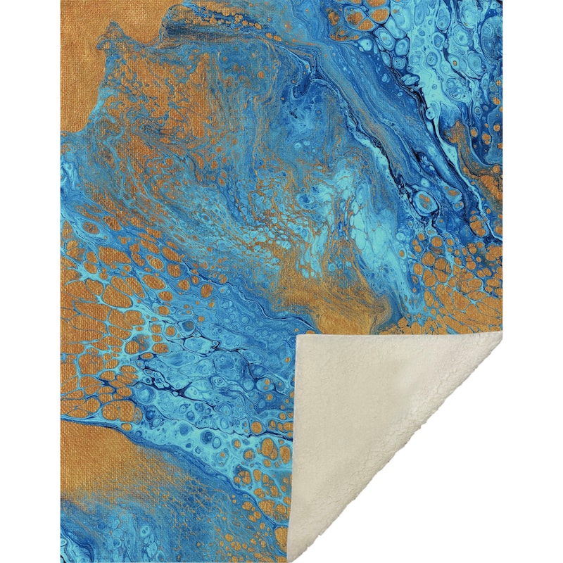 Premium Machine Washable ASB53 Abstract Modern Sherpa Throw Blanket