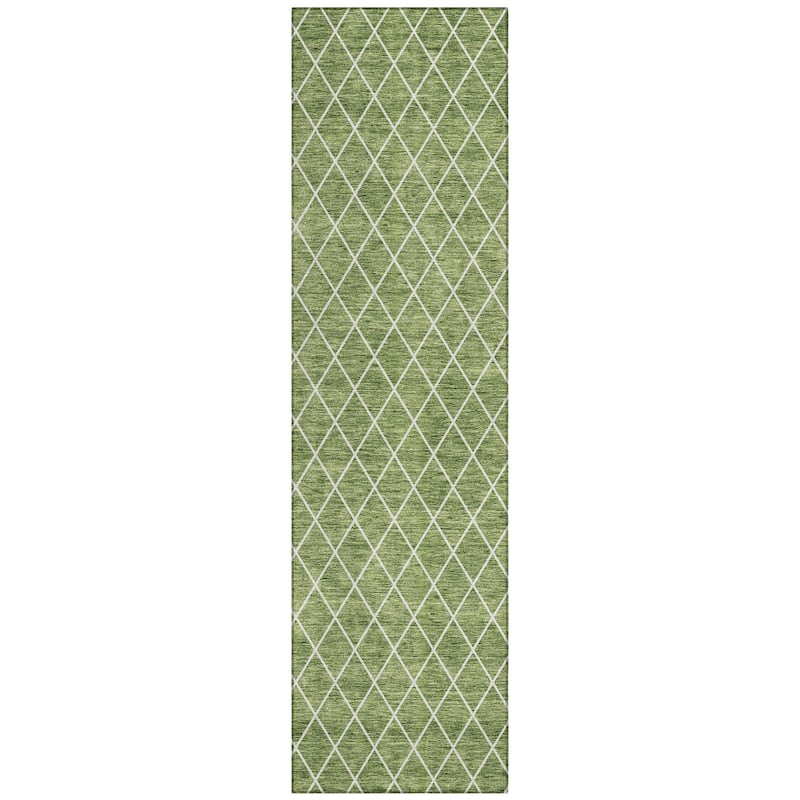 Machine Washable Indoor/ Outdoor Chantille Diamond Trellis Rug