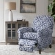 preview thumbnail 1 of 11, Madison Park Kirby Solid Wood Upholstered Push Back Recliner Chair with Rolled Arms Navy Multi