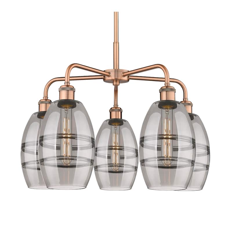 Innovations Lighting 516-5CR-14-24 Vaz Chandelier Vaz 5 Light 24" Wide - Antique Copper / Smoked