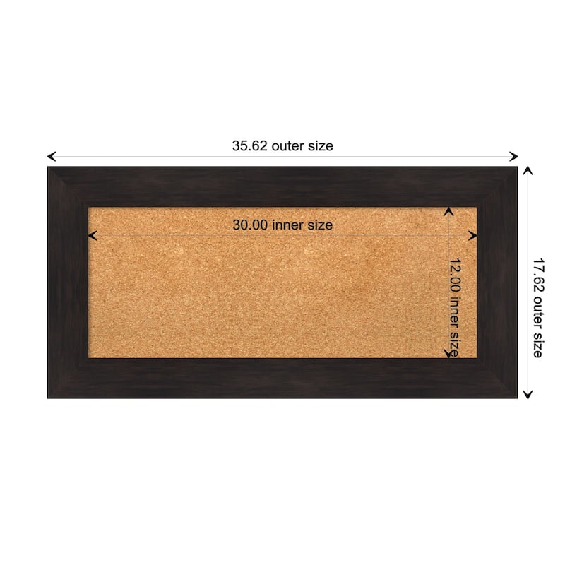 Furniture Espresso Framed Cork Bulletin Memo Board