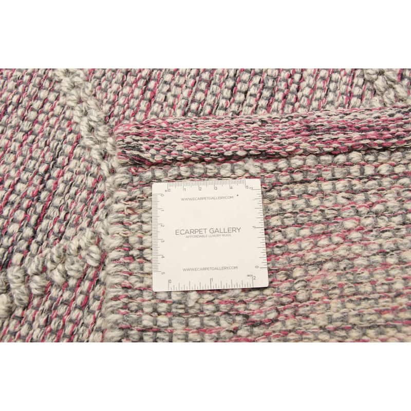 ECARPETGALLERY Braid weave Sienna Pink Wool Rug - 5'11 x 9'1