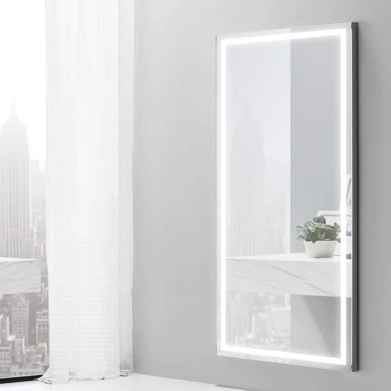 Modern Mirrors Aura Bathroom Mirror with LED Lights and Dimmer Switch ...