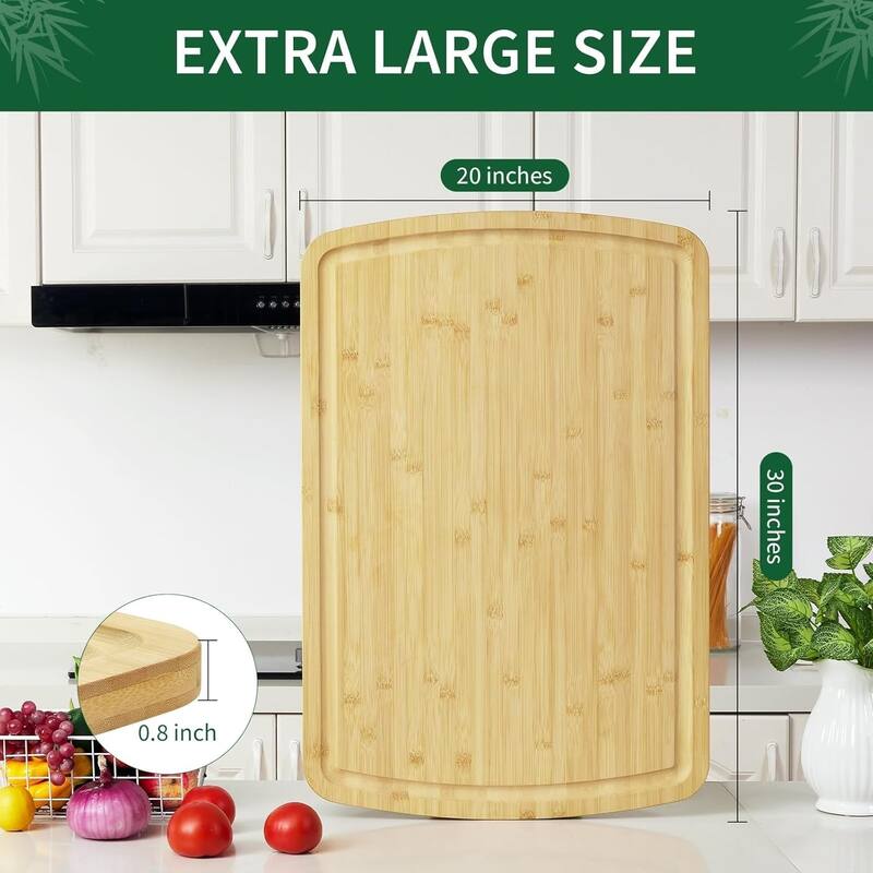 30-in L X 20-in W Large Wood Cutting Board - 30-in L X 20-in W