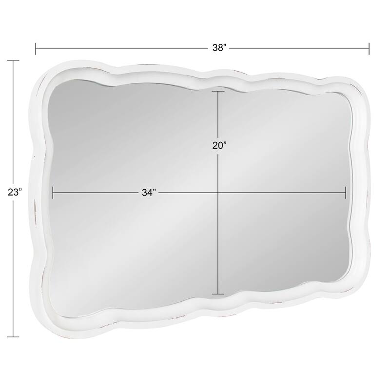 Kate and Laurel Hatherleigh Scallop Wood Wall Mirror - 24x38