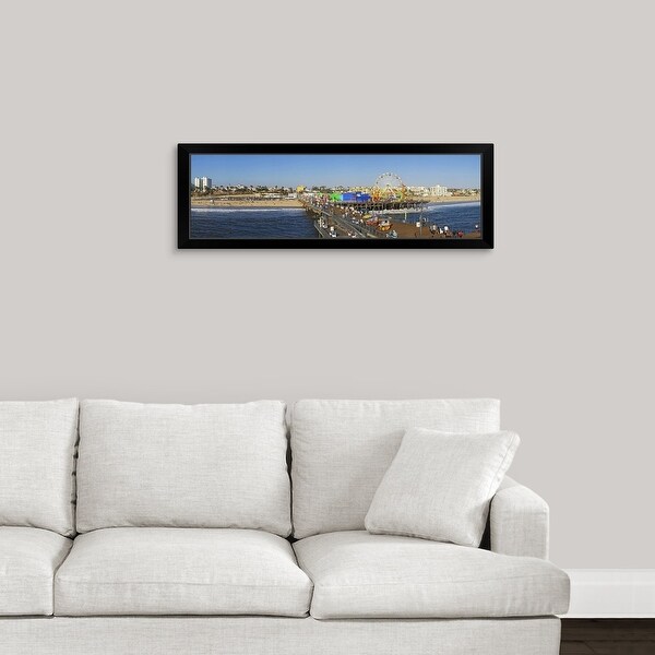 "Amusement park Santa Monica Pier Santa Monica Los Angeles County California" Black Framed Print