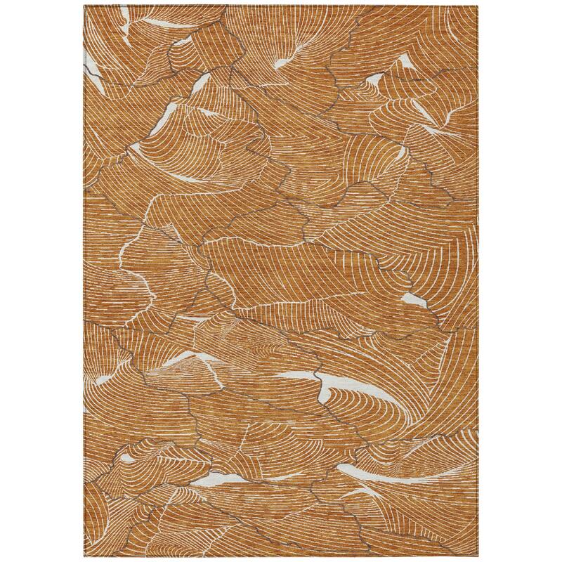 HomeRoots Abstract Transitional Rectangle Outdoor Rug