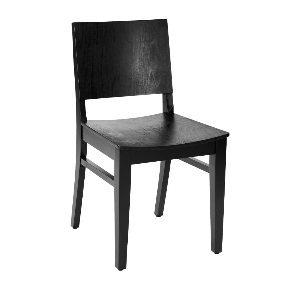 Commercial Solid Wood Dining Chair with Curved Backrest - 17.75"W x 21.25"D x 33.5"H