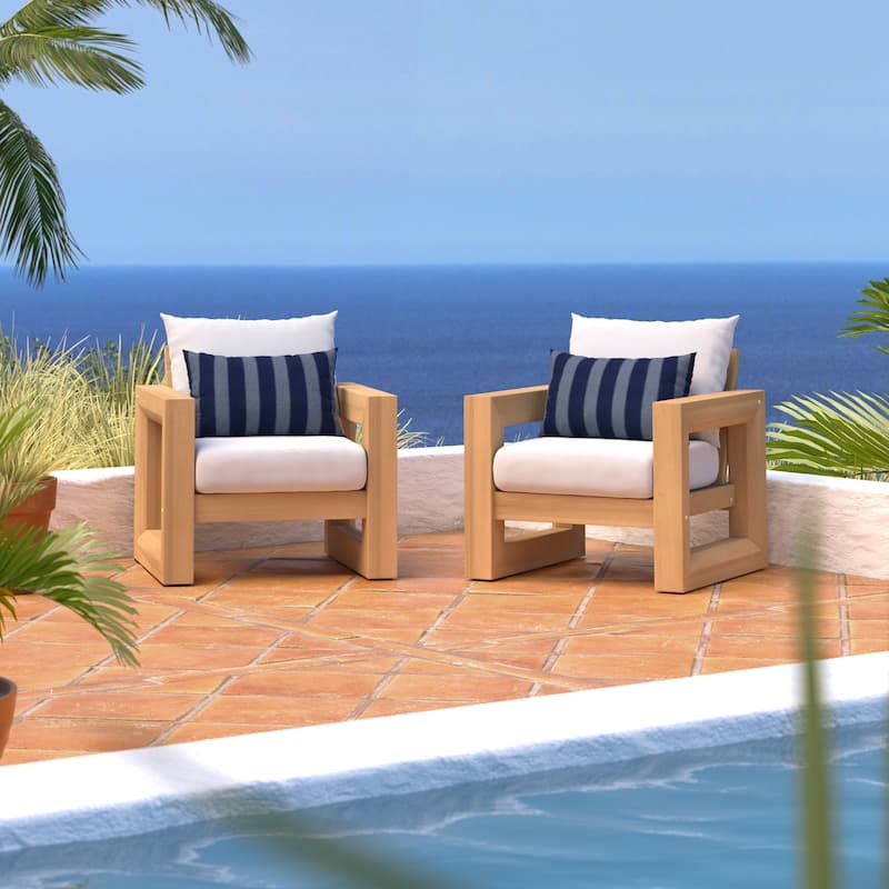 Benson 2 Piece Sunbrella Outdoor Patio Club Chairs