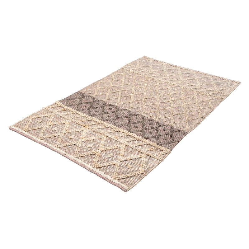 ECARPETGALLERY Braid weave Sienna Grey Wool Rug - 5'0 x 8'2