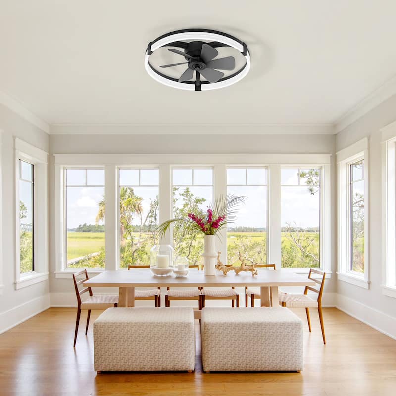 20"/23" Low Profile Dimmable Smart Ceiling Fan with Lights and Remote(6/7 ABS Blades)