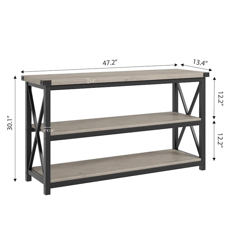 Entryway Table with 3 Tier Storage Shelves