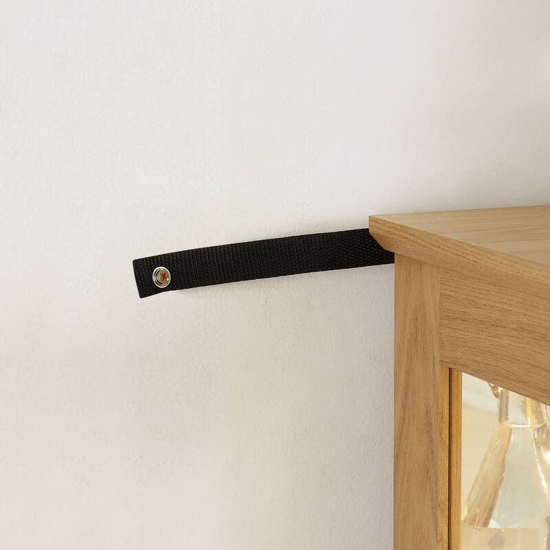 GDFStudio - Traditional Storage Lighted Curio Display Cabinet with Glass Doors and Drawer