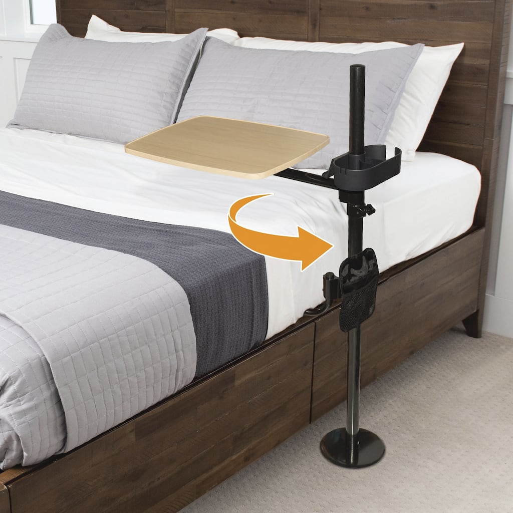 Stander EZ Swivel Adjustable MDF Bedside Computer Desk Overbed Table