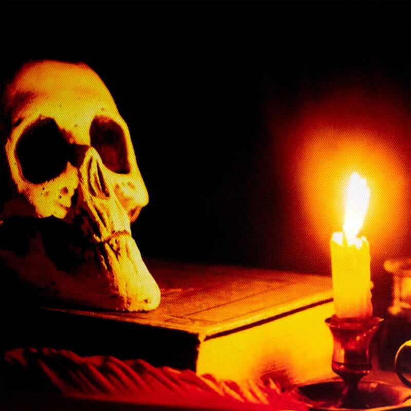 LED Skull by Flickering Clelight Halloween Canvas Wall Art 12"x15.75"